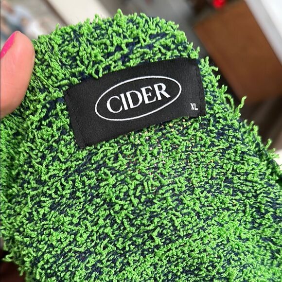 Cider Green & Navy Mushroom Embroidery Textured Gardencore Fairycore Sweater - Picture 10 of 10